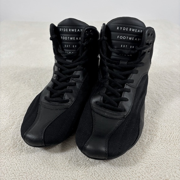 Ryderwear D Mak Black Weightlifting High Top Shoes Men Size 9 Lace Up Sneakers - Picture 1 of 9